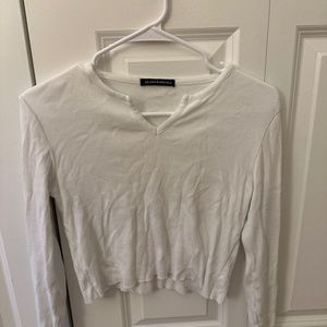 Brandy Melville cropped white long sleeve